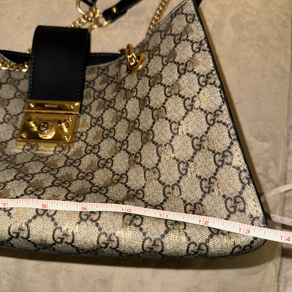 Faux Gucci Black and Beige Shoulder Bag - Picture 7 of 9